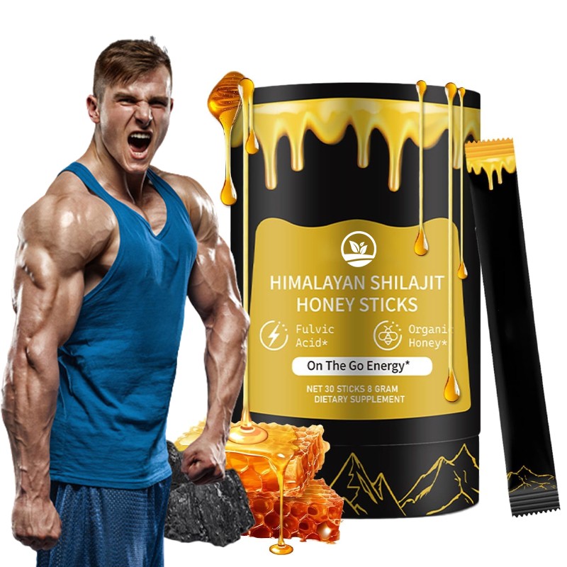 Private Label OEM ODM Pure Organic Shilajit Resin Sticks 30 Sticks Himalayan Shilajit Honey Sticks with Organic Honey for Men