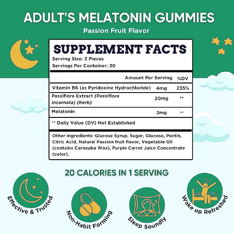 OEM Melatonin Sleep Gummies Supplement L-theanine Melatonin Gummies Magnesium Glycinate Vitamin Gummies for Improved Sleep