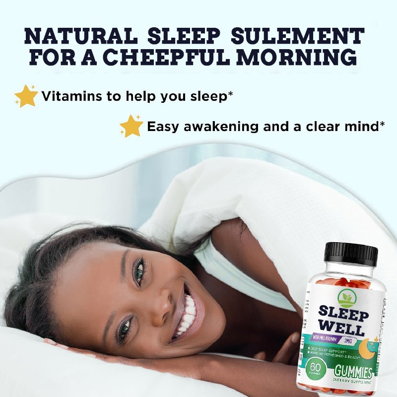 OEM Melatonin Sleep Gummies Supplement L-theanine Melatonin Gummies Magnesium Glycinate Vitamin Gummies for Improved Sleep