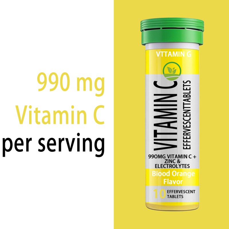 OEM Natural Vitamin C Detox - Fat Burn Effervescent Tablets | Slimming Drink Mix with L-Carnitine | Energy Boost