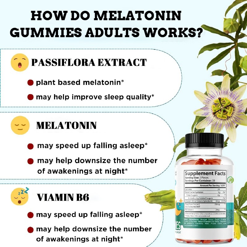 OEM Melatonin Sleep Gummies Supplement L-theanine Melatonin Gummies Magnesium Glycinate Vitamin Gummies for Improved Sleep