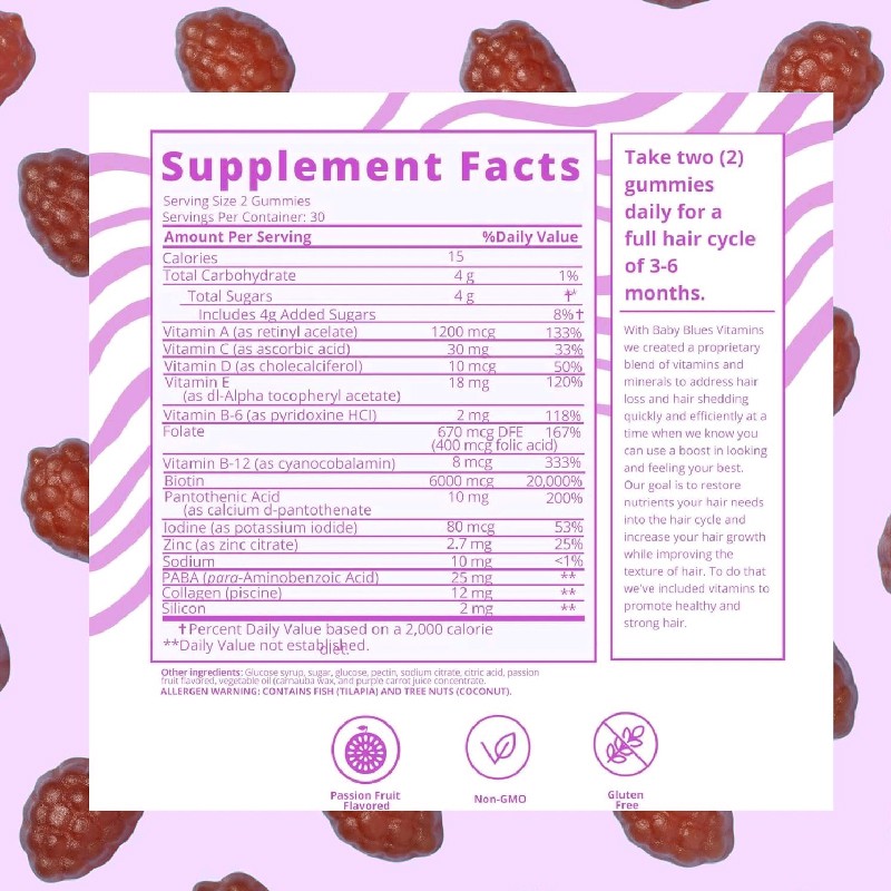 OEM Private Label Vegan Biotin Gummies Hair Vitamin Gummies Supplement Biotin Collage Keratin Gummies with Collagen Vitamin C