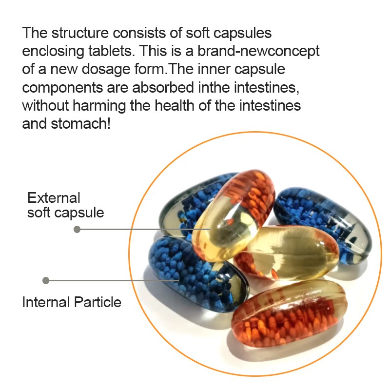 OEM Double Layer Softgel Capsules Natural Herbal Extract Vitamin Softgel Capsule Plus Oil Softgel Multifunction Slim Capsules