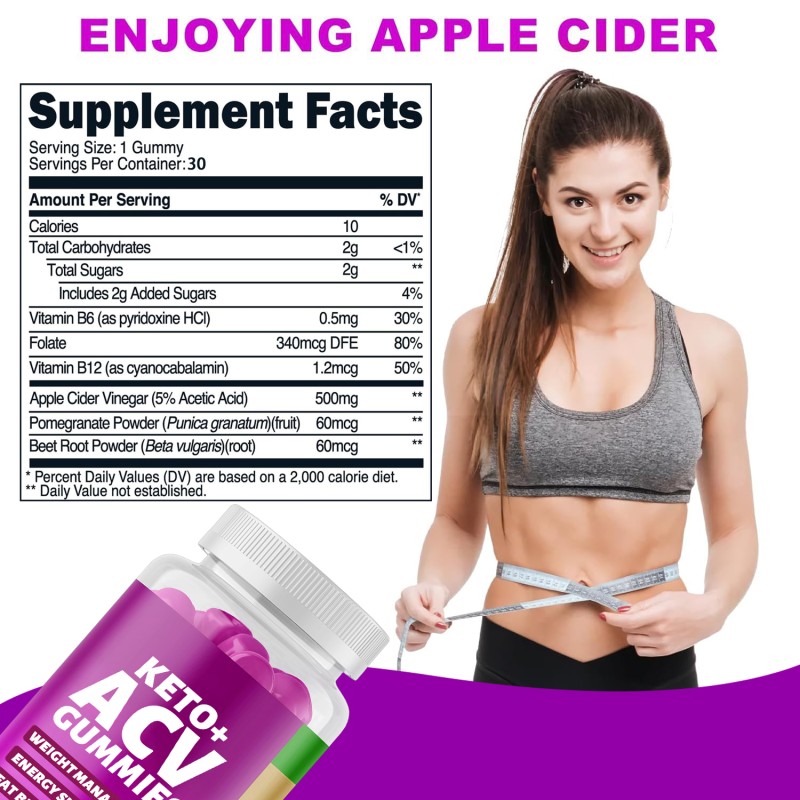 OEM Hot Selling Keto Gummies Rich in Apple Cider Vinegar for Weight Management Belly Fat Burning Dietary Supplements
