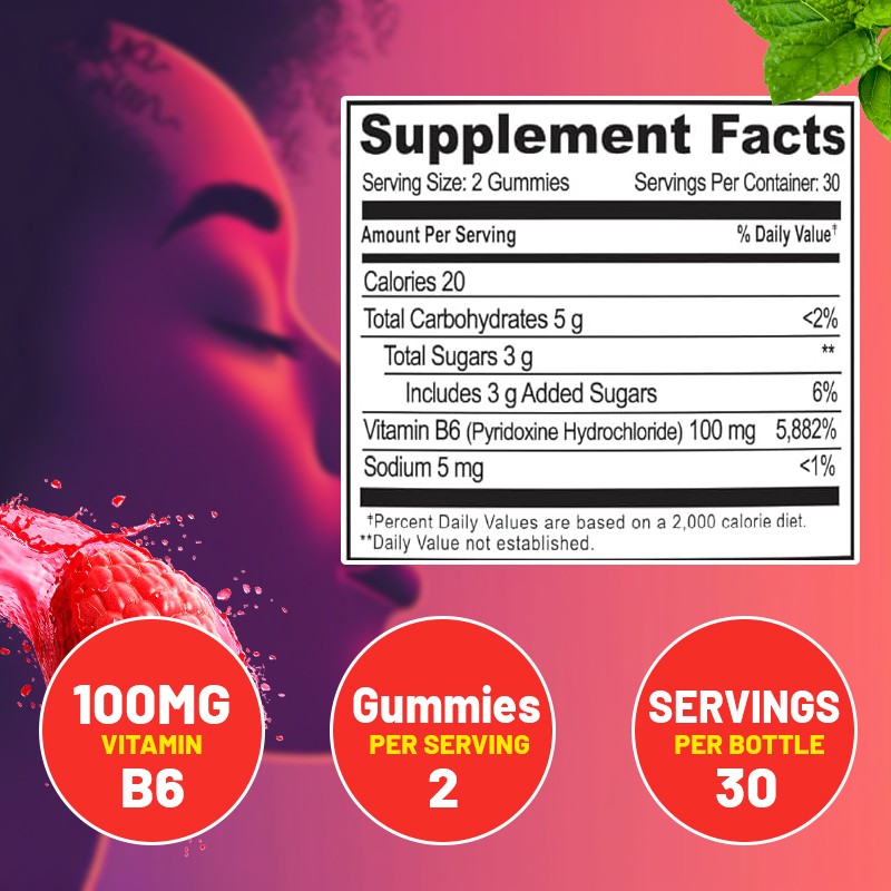 Wholesale Vitamin B6 Gummies - Energy Boost & Immune Health - Metabolism & Nervous System Support