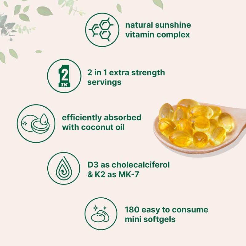 OEM Manufacturer Directly Vitamin D3 K2 Softgels Vitanmin Capsules Private Label Health Supplements Enhance Calcium Adults