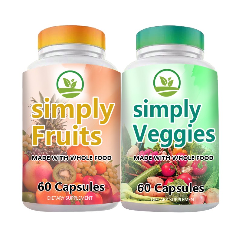 OEM Whole Food Superfood Capsules - 90 Fruit & 90 Veggie Blend, Rich in Natural Vitamins & Minerals