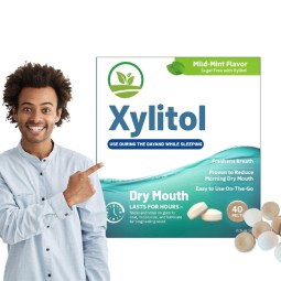 ODM Vegan Mints Xylitol Tablets Supplement for Dry Mouth Relief Moisturizing Dry Mouth Adhering Discs Sugar Free with Xylitol