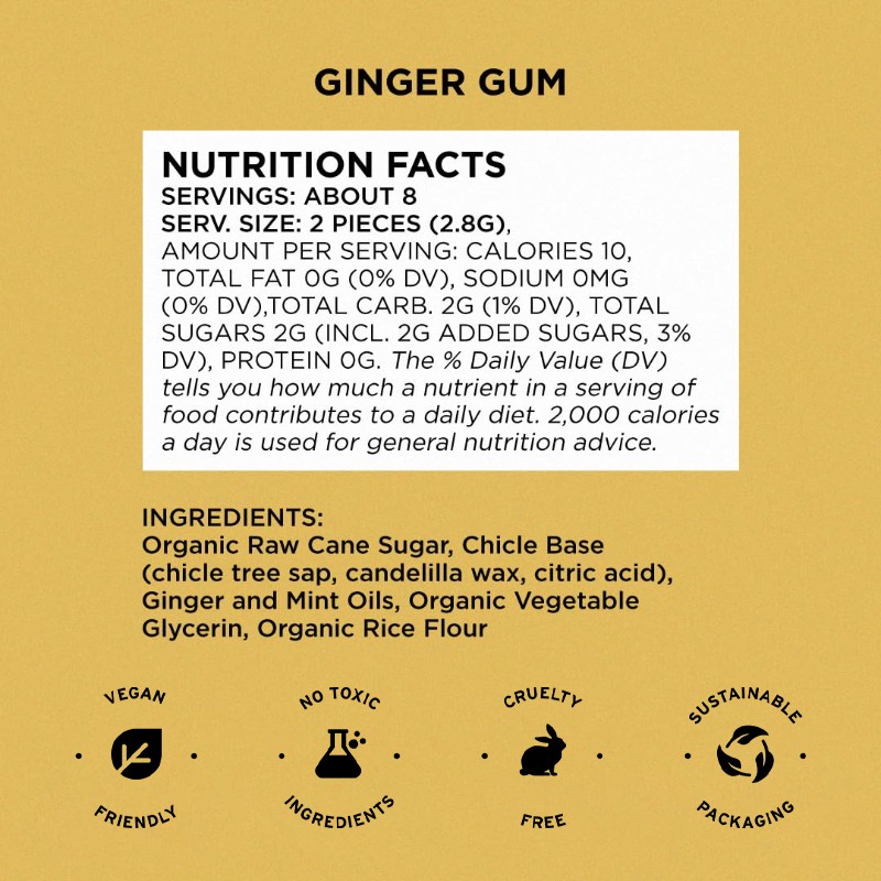 OEM /ODM Private Label Simply Gum Rich in Ginger-Mint Organic Rice Flour |15 Pieces for Adult