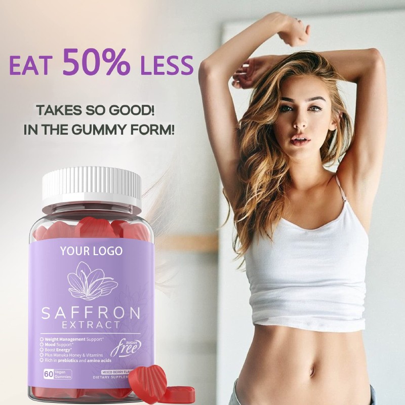 Hot Selling Body Slim Gummies with Saffron Extract for Weight Management Support Slimming Gummy for Adult Herbal Supplement