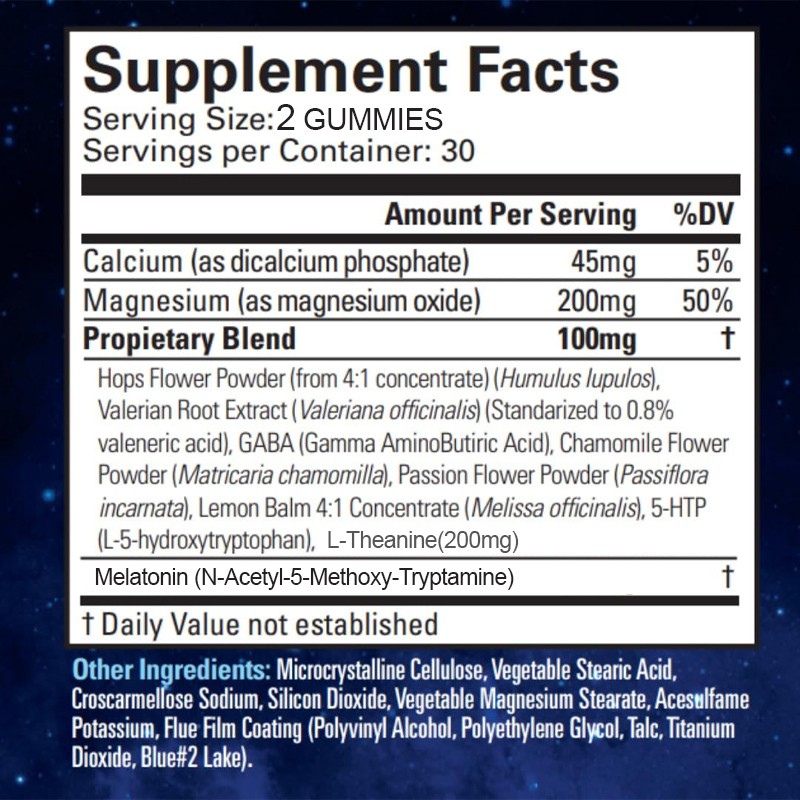 OEM High Quality Vegan Melatonin Gummies Sleep Gummies Promotes Relaxation for Aid Sleep for Adults Herbal Supplement