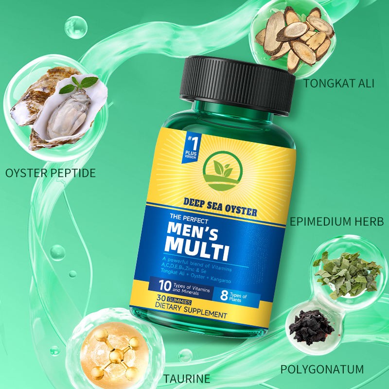 OEM Private Label Vitamin Blend Gummies Minerals Supplement for Men with Energy Booster Function Herbal Supplement