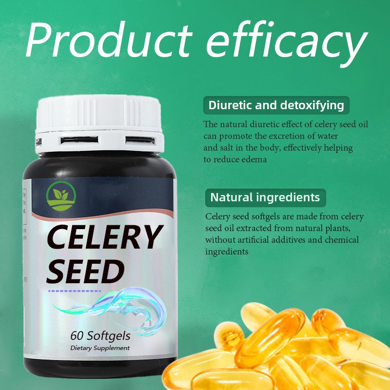 OEM Factory Supply Vegan Celery Seed Softgels Capsules - Urinary Tract Health & Antioxidant Support Supplements
