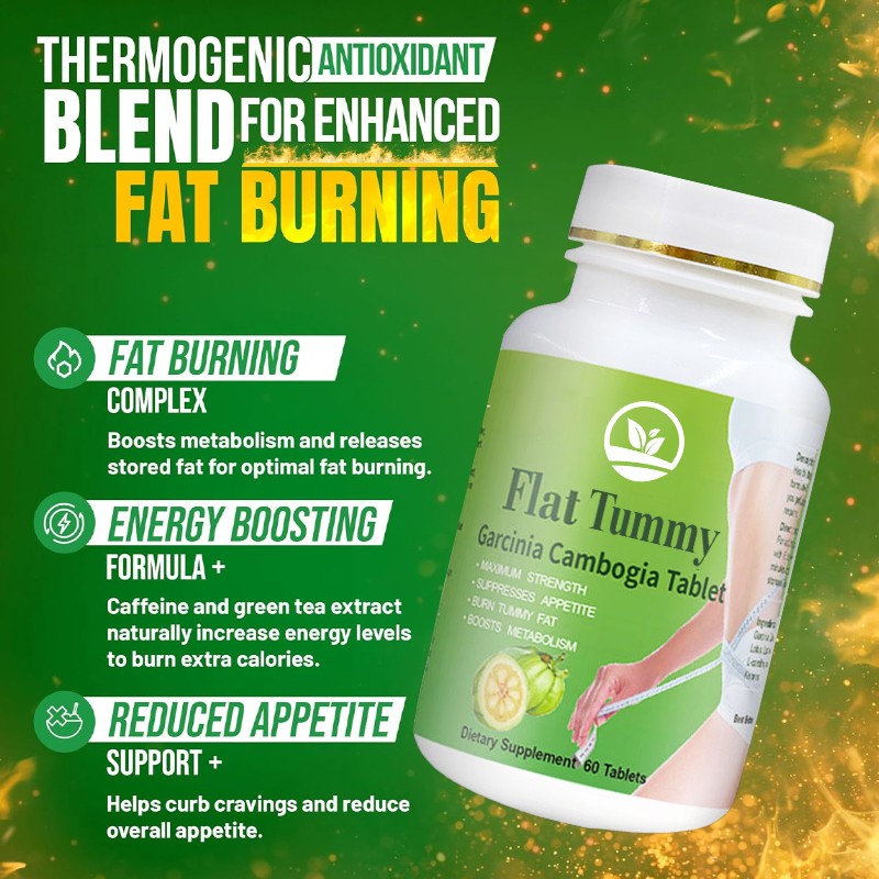 Organic Flat Belly Diet Tablets Detox Tummy Appetite Suppressant Fast Slimming Capsules Adult Fat Burning Weight Management Pill