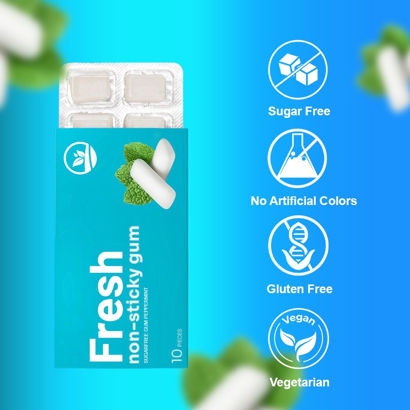 OEM High Energy Mints Hot Selling Sugar-Free Xylitol Chewing Gum Mint Flavor Better for Teeth Oral Care Fresh Non-sticky Gum