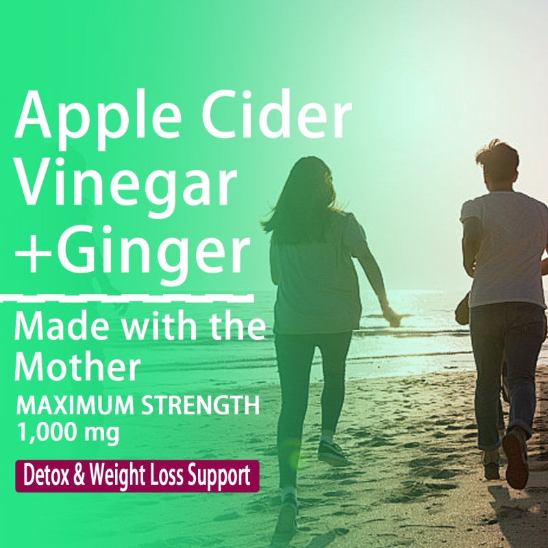 OEM Hot Selling Organic Apple Cider Vinegar Ginger Gummies for Weight Management Detox Herbal Supplements