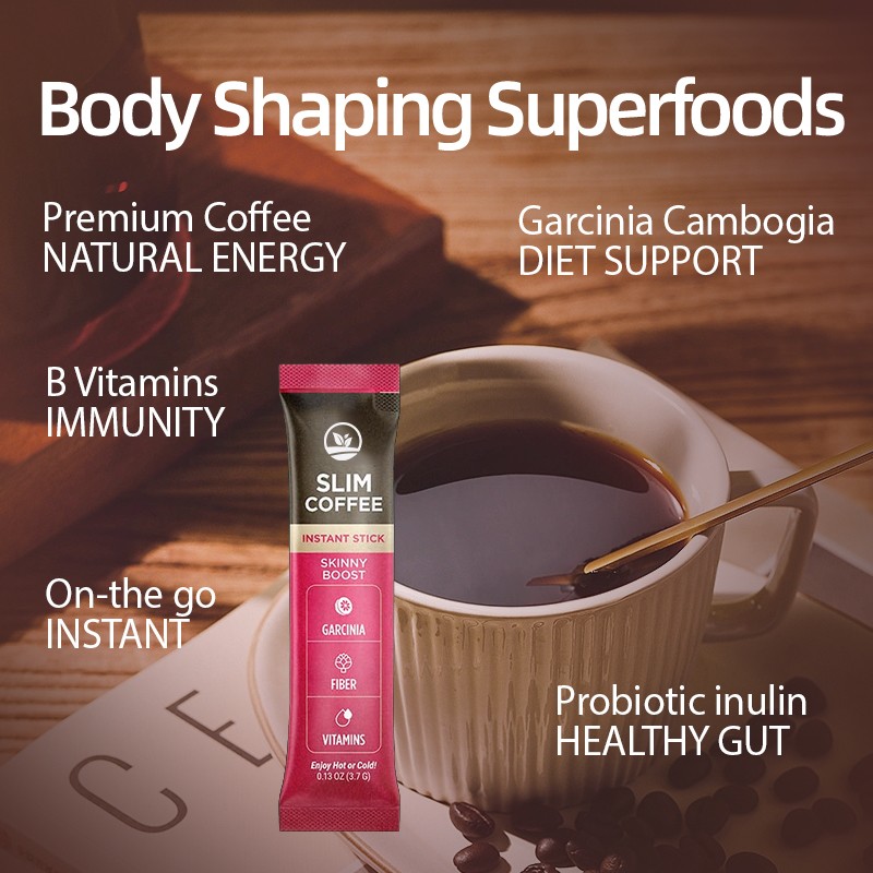 OEM Vegan Slim Instant Protein Coffee Powder Packing Stick Individual Garcinia Vitamins Diet Support Dietary Fiber Supplements