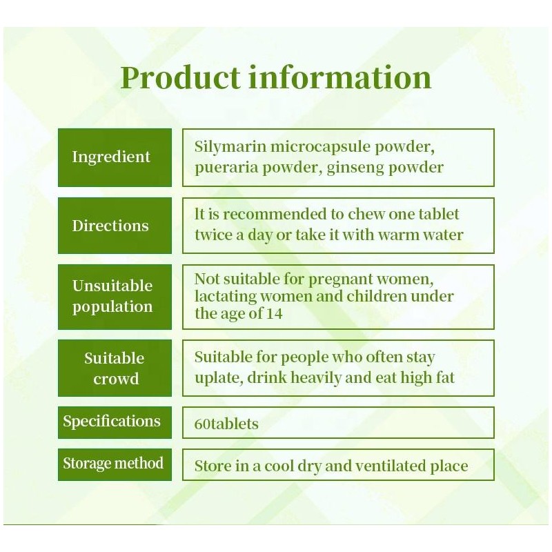OEM Manufacturer Silymarin Pueraria Liver Health Tablets Natural Liver Detox Tablets with Silymarin and Pueraria