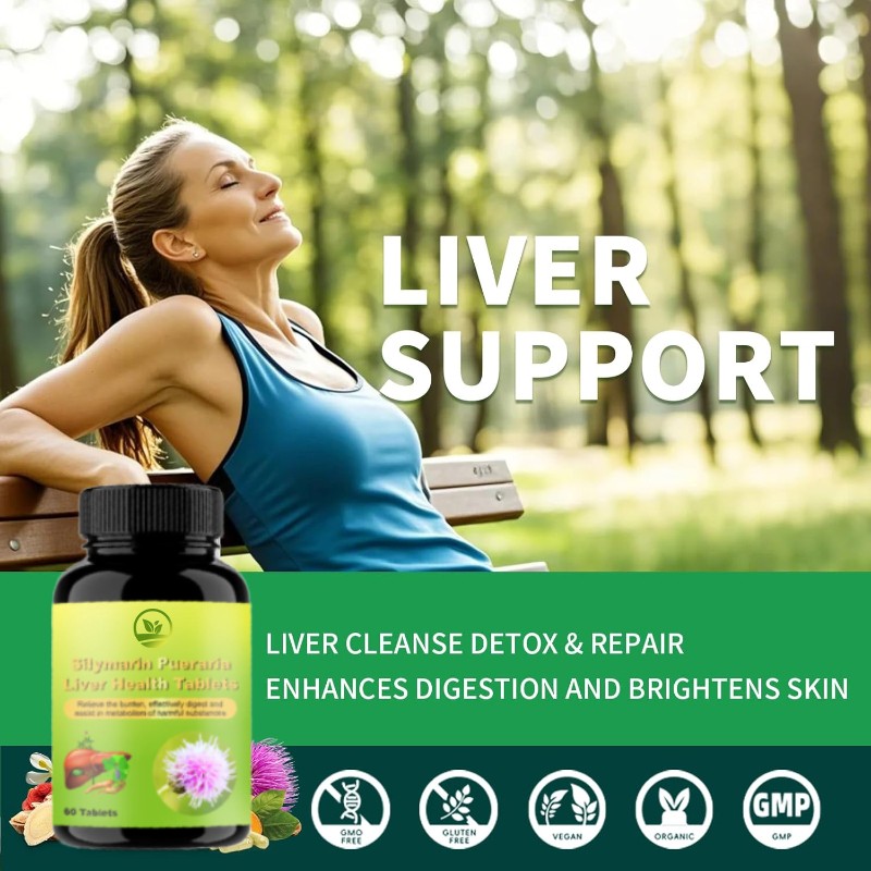 OEM Manufacturer Silymarin Pueraria Liver Health Tablets Natural Liver Detox Tablets with Silymarin and Pueraria