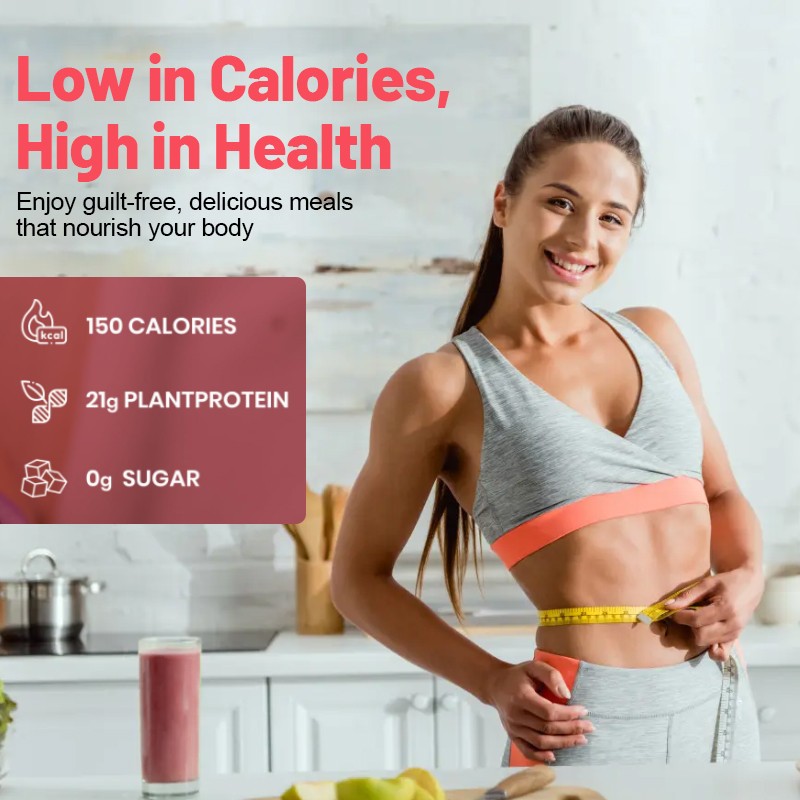 OEM Vegan Meal Replacement Shake Plant Protein Powder- Strawberry Banana Flavor, Probiotics Vitamins Dietary Fiber Supplements