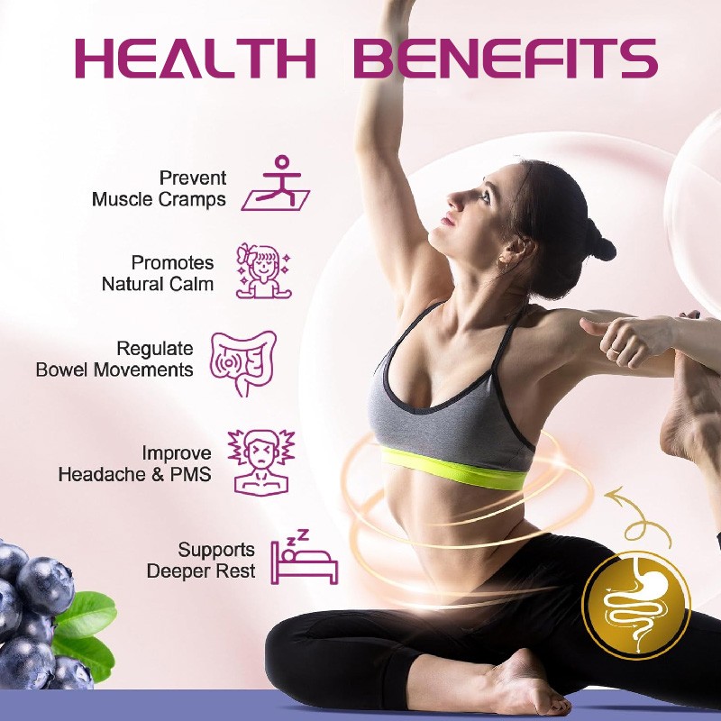 OEM/ODM Magnesium Glycinate Gummies Magnesium Potassium Supplement with Vitamin B /D Relax Sleep Heart Health Herbal Supplements