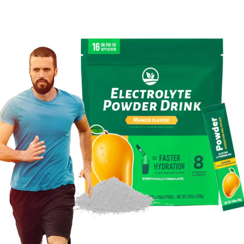 OEM Mango Flavor Electrolyte Powder Drink - Fast Hydration with Vitamins & Nutrients, Vegan & Gluten - Free Sports Hydration Mix