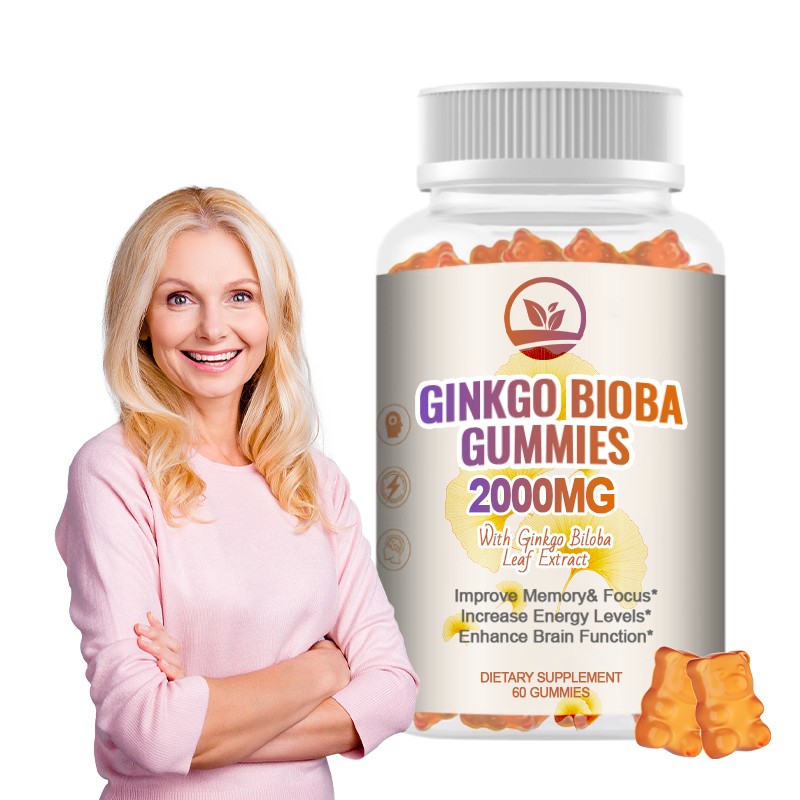 ODM Ginkgo Biloba Gummies - Memory & Focus & Natural Energy Brain Health Support 60 Count