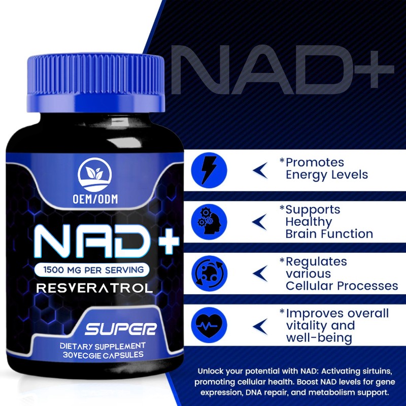 High Potency NAD+ 1200mg Supports Cellular Health & Anti-Fatigue & Mitochondrial