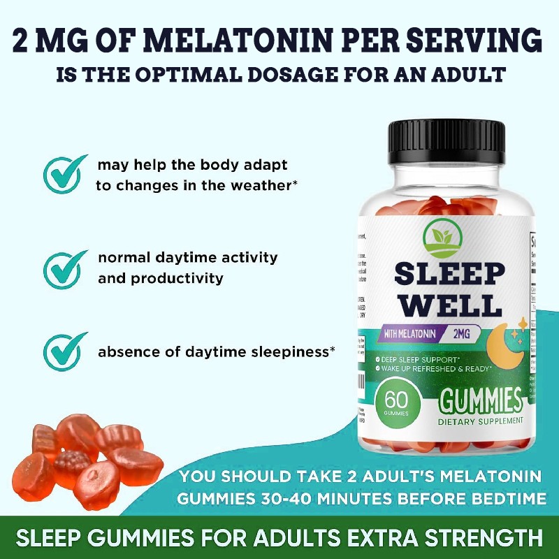 OEM Melatonin Sleep Gummies Supplement L-theanine Melatonin Gummies Magnesium Glycinate Vitamin Gummies for Improved Sleep