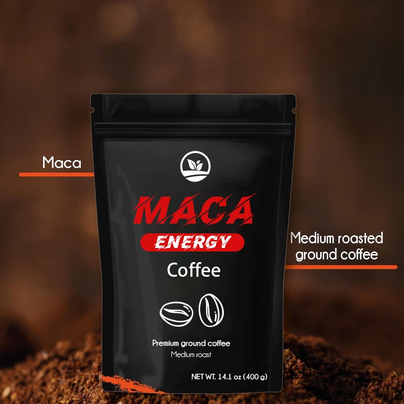 OEM Maca Energy Coffee 400g Powder Support for Energy Support and Cognition Wellness for Men Herbal Supplements