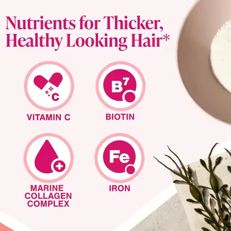 Factory in Stock Women Hair Growth Supplement Hair Growth Tablets with Biotin for Strength and Thicker Hair Dietary 60pills