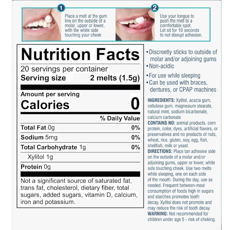 ODM Vegan Mints Xylitol Tablets Supplement for Dry Mouth Relief Moisturizing Dry Mouth Adhering Discs Sugar Free with Xylitol