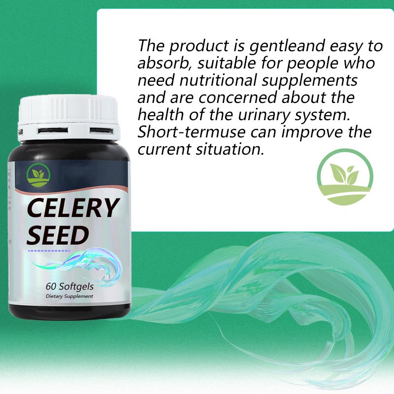 OEM Factory Supply Vegan Celery Seed Softgels Capsules - Urinary Tract Health & Antioxidant Support Supplements