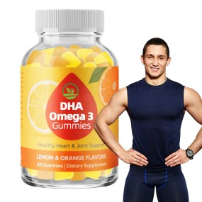OEM Vegan Dha Kids Vitamins Health Supplement Halal omega 3 6 9 Fish Oil Gummy Candy Brain Joint DHA Omega 3 Gummies for Kids