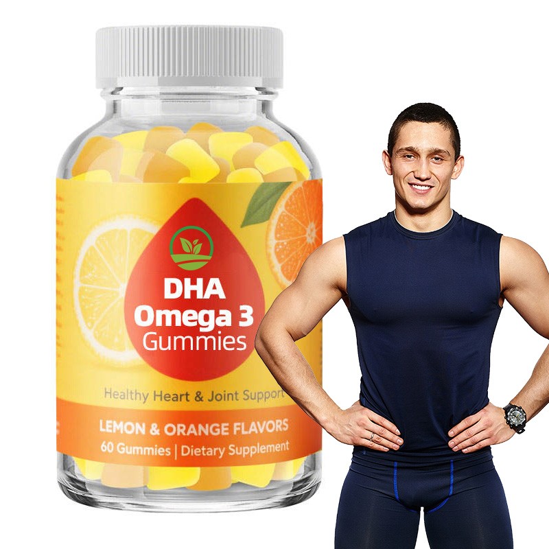 OEM Vegan Dha Kids Vitamins Health Supplement Halal omega 3 6 9 Fish Oil Gummy Candy Brain Joint DHA Omega 3 Gummies for Kids