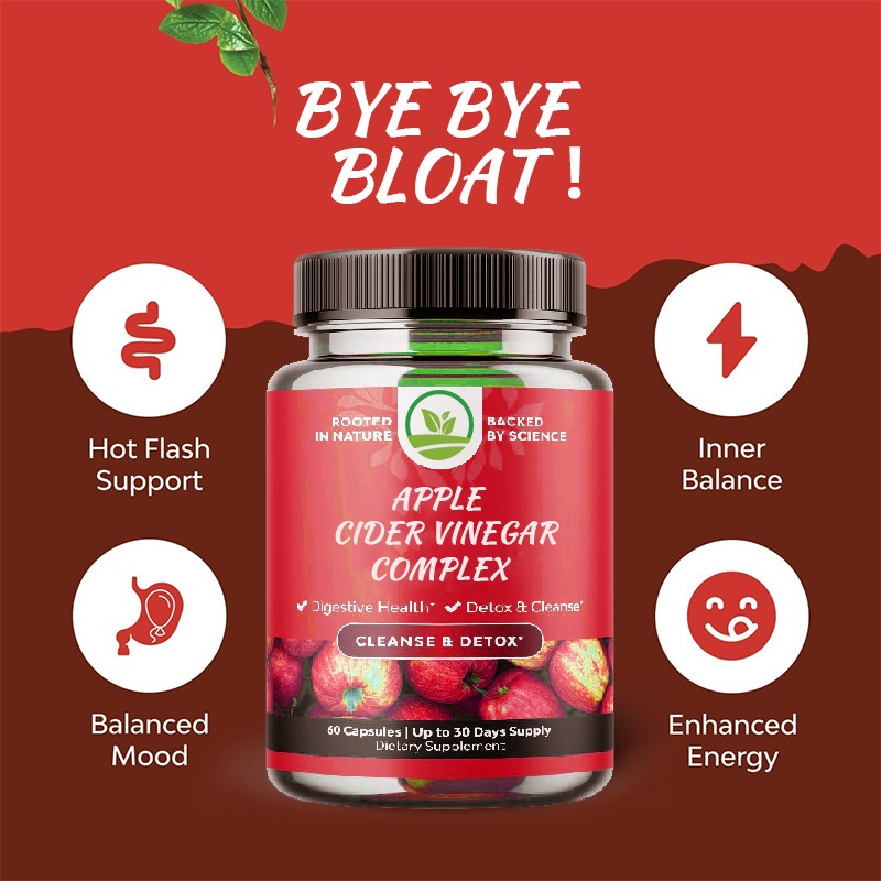 OEM Vegan Fat Burn Slimming Apple Cider Vinegar Extract Supplement Capsules ACV Women Slimming Pills for Gut Health Digestive