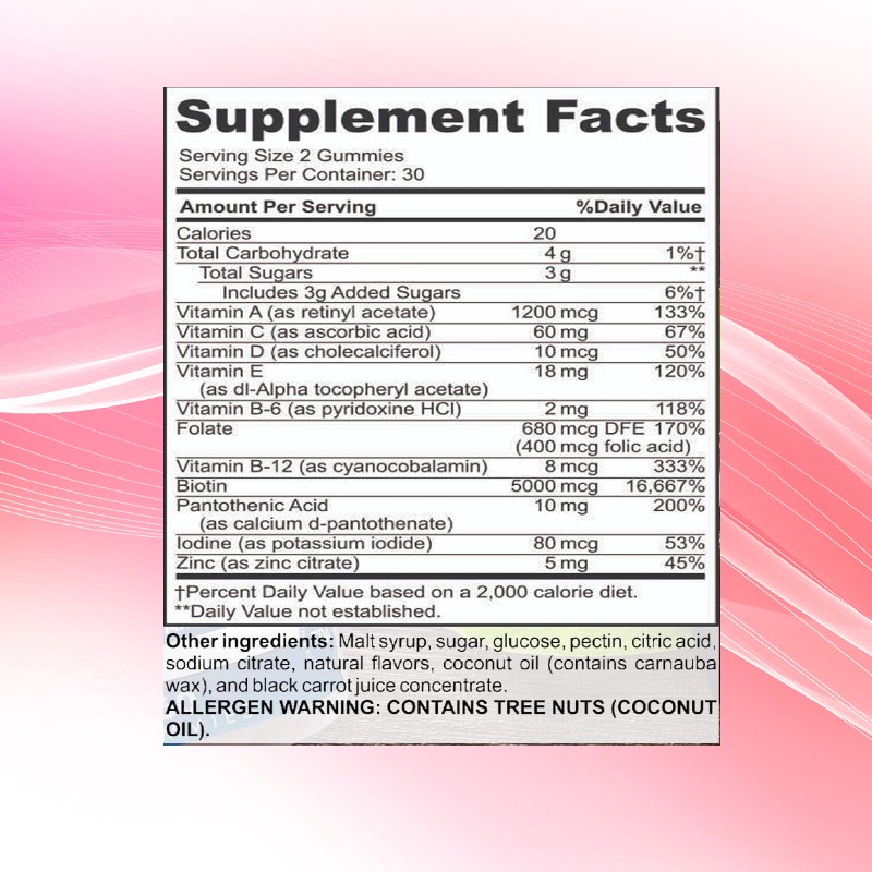 OEM Biotin 3 in 1 Gummies Vitamin Supplement Biotin Collagen Keratin Gummies Herbal Supplements for Hair Skin and Nails