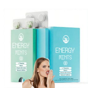 Manufactory Energy Mint Candy with Vitamin-B for Energy Support Caffeine Mint Candy Herbal Supplement