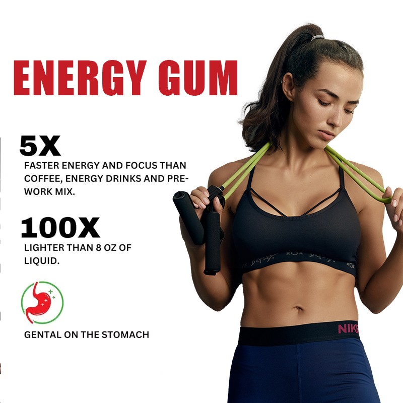 OEM High Energy Mints Oral Care Chewing Gum Sugar-Free Energy Gum for Fresh Breath with Caffeine L-theanine B6 B12