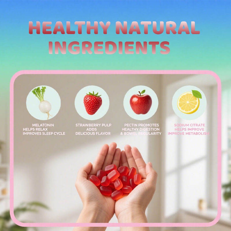 OEM Vegan Melatonin Sleep Gummies Supplement Sugar Free L-theanine Natural Sleep Aid Supplement Vitamin Gummies Improved Sleep