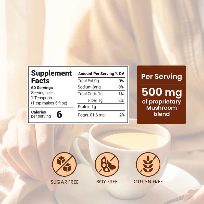 OEM Ganoderma Coffee Instant Reishi Mushroom Coffee Extract Powder Organic Lions Mane Mushroom Coffee Energy Powder