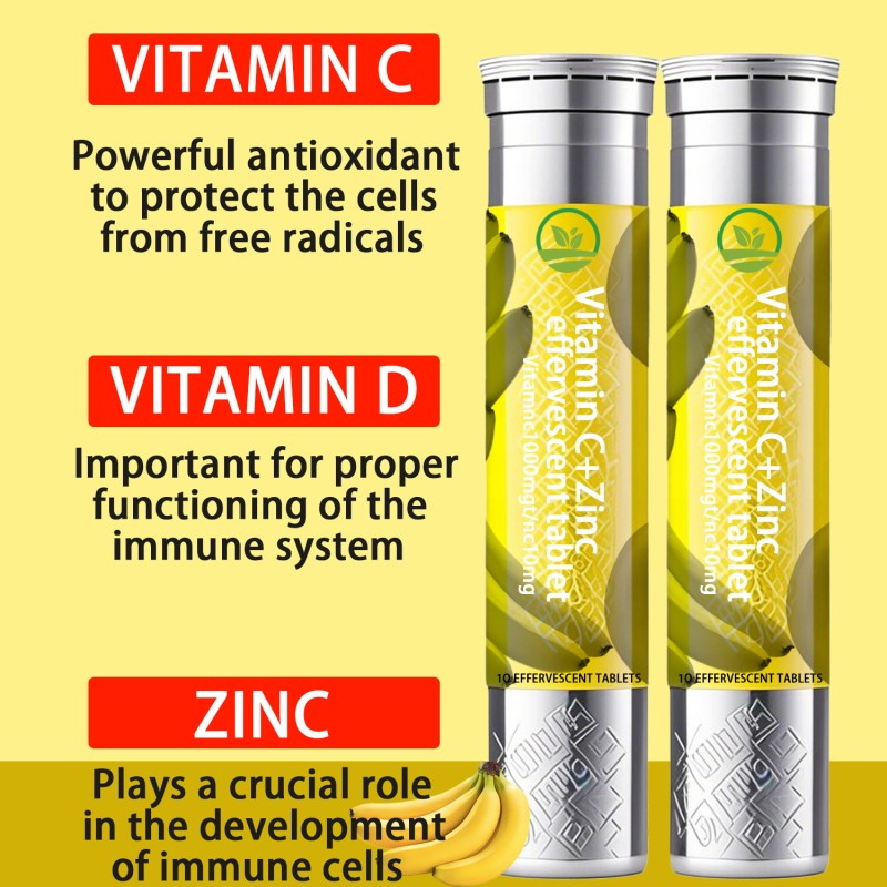 New Arrival OEM Dietary Supplement Immune Health Multivitamin 1000mg Vitamin c Effervescent Tablets