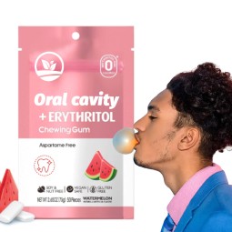 OEM Watermelon Chewing Gum with L-Theanine Caffeine Supplements Keep Teeth Whitening Healthy
