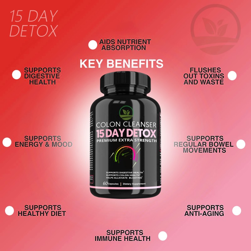 OEM  Colon Cleanse 15 Day Detox Capsules for Gut Health and Fat Burning Supplement Improve Digestive Detox Gut and Colon Support