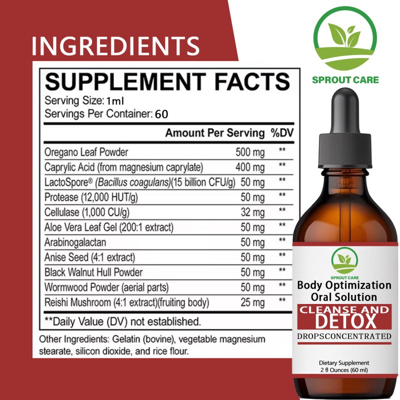 OEM Weight Management Oral Drops with Oregano Leaf Powder Ingredients for Appetite Control & Digestive Support Herbal Supplement