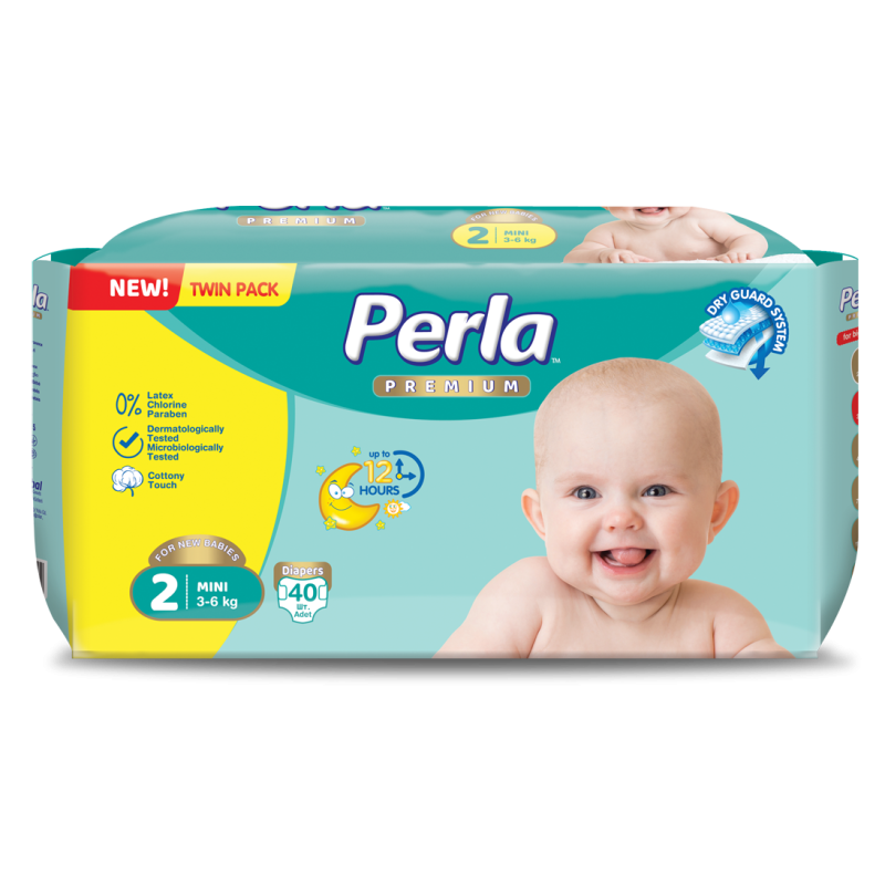 Baby Diapers Manufacturer - PERLA Junior No.5 Printed Disposable Twin Pack