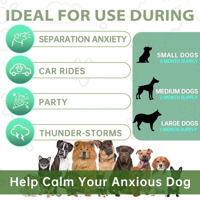 OEM Calming Softchews Dog Treats with Hemp Aid Anti-Anxiety Supplements Pet Health Care & Chewable Tablets