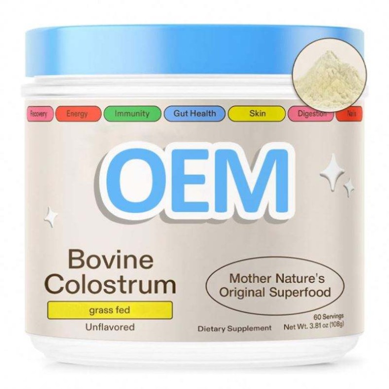 OEM Wholesale Natural Bovine Colostrum Powder Original Superfood Nutritional Supplements for Adults Digestive Grass-Fed Powder