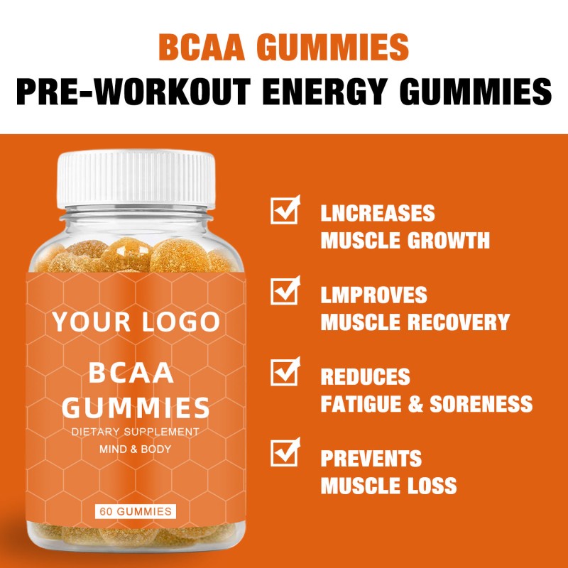 Antioxidant Beta Vitamin B12 Pre-Workout Gummy Energy BCAA Adult Gym Supplements by Supplier