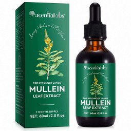 Acentiallabs 60ml Mullein Leaf Liquid Herbal Extract Drops for Adults